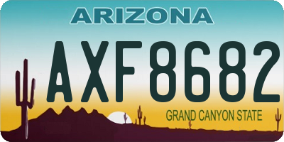 AZ license plate AXF8682