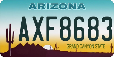 AZ license plate AXF8683