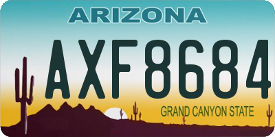 AZ license plate AXF8684