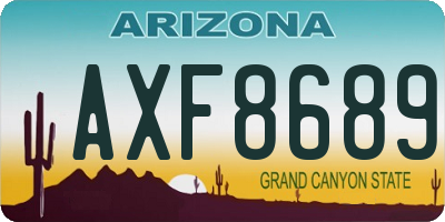 AZ license plate AXF8689