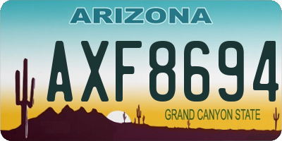 AZ license plate AXF8694