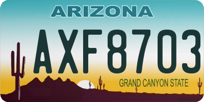 AZ license plate AXF8703