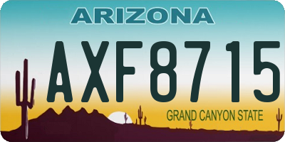 AZ license plate AXF8715