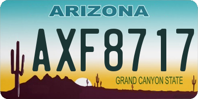 AZ license plate AXF8717