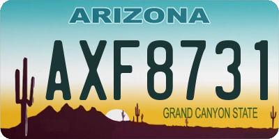 AZ license plate AXF8731