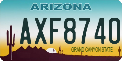 AZ license plate AXF8740