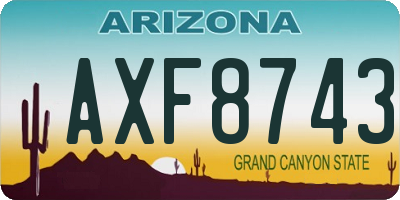 AZ license plate AXF8743