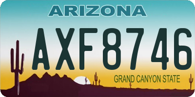AZ license plate AXF8746