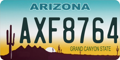 AZ license plate AXF8764