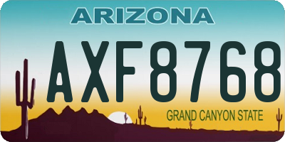AZ license plate AXF8768