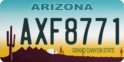 AZ license plate AXF8771