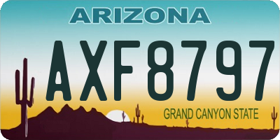 AZ license plate AXF8797
