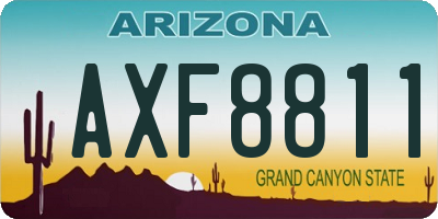 AZ license plate AXF8811