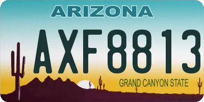 AZ license plate AXF8813