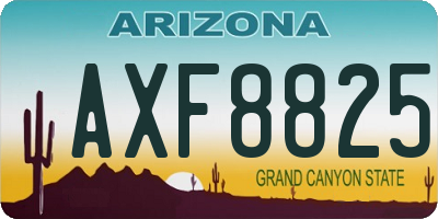 AZ license plate AXF8825