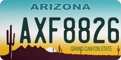 AZ license plate AXF8826