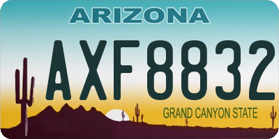 AZ license plate AXF8832