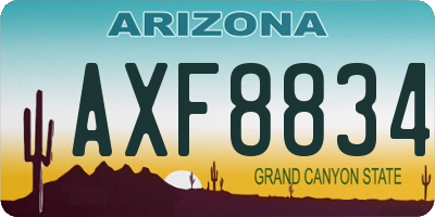 AZ license plate AXF8834