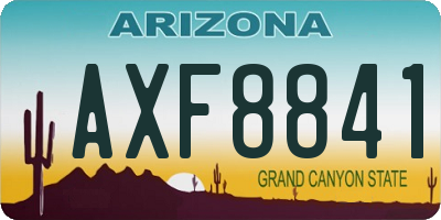 AZ license plate AXF8841