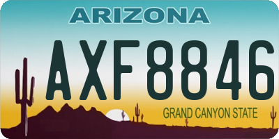 AZ license plate AXF8846