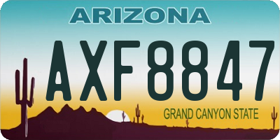 AZ license plate AXF8847