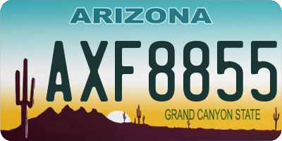 AZ license plate AXF8855