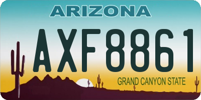 AZ license plate AXF8861