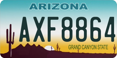 AZ license plate AXF8864
