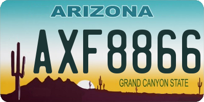 AZ license plate AXF8866