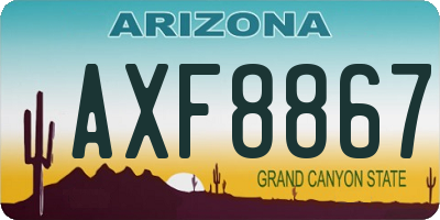AZ license plate AXF8867