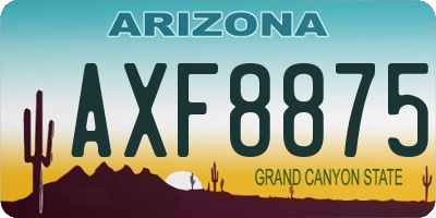 AZ license plate AXF8875