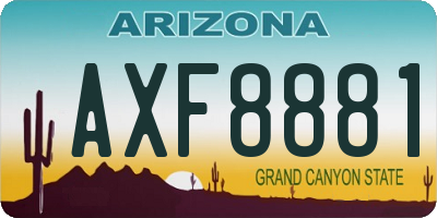AZ license plate AXF8881