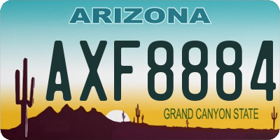 AZ license plate AXF8884