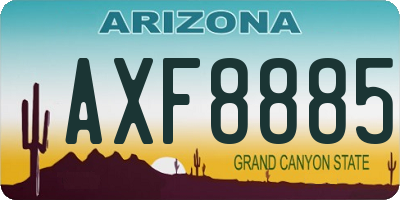AZ license plate AXF8885