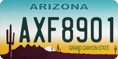 AZ license plate AXF8901