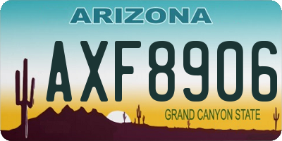 AZ license plate AXF8906