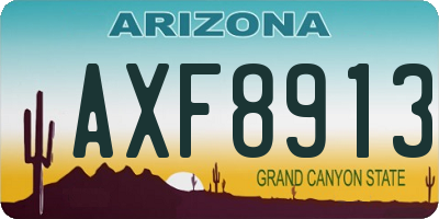 AZ license plate AXF8913