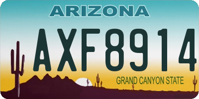 AZ license plate AXF8914