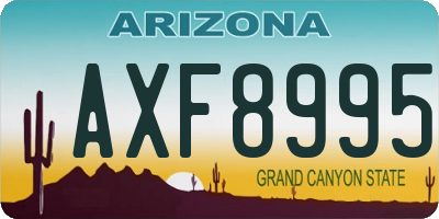 AZ license plate AXF8995