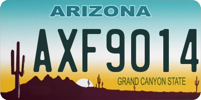 AZ license plate AXF9014