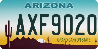 AZ license plate AXF9020