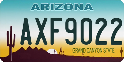 AZ license plate AXF9022
