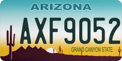 AZ license plate AXF9052
