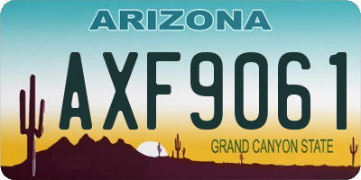AZ license plate AXF9061