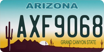 AZ license plate AXF9068