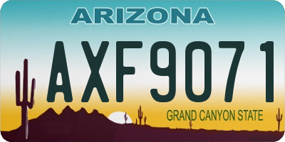 AZ license plate AXF9071