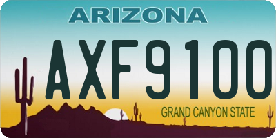 AZ license plate AXF9100