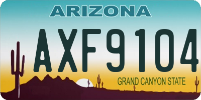 AZ license plate AXF9104