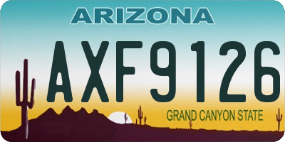 AZ license plate AXF9126
