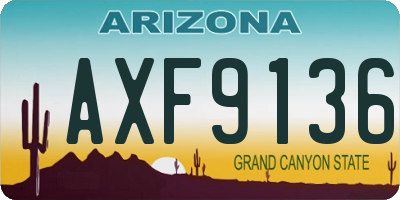 AZ license plate AXF9136